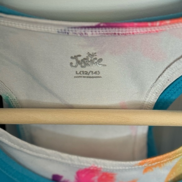 Justice Brand, Girl’s (Sz L, 12/14) Tropical Tank Top W/Bralette, Kid’s Clothing - Picture 2 of 13